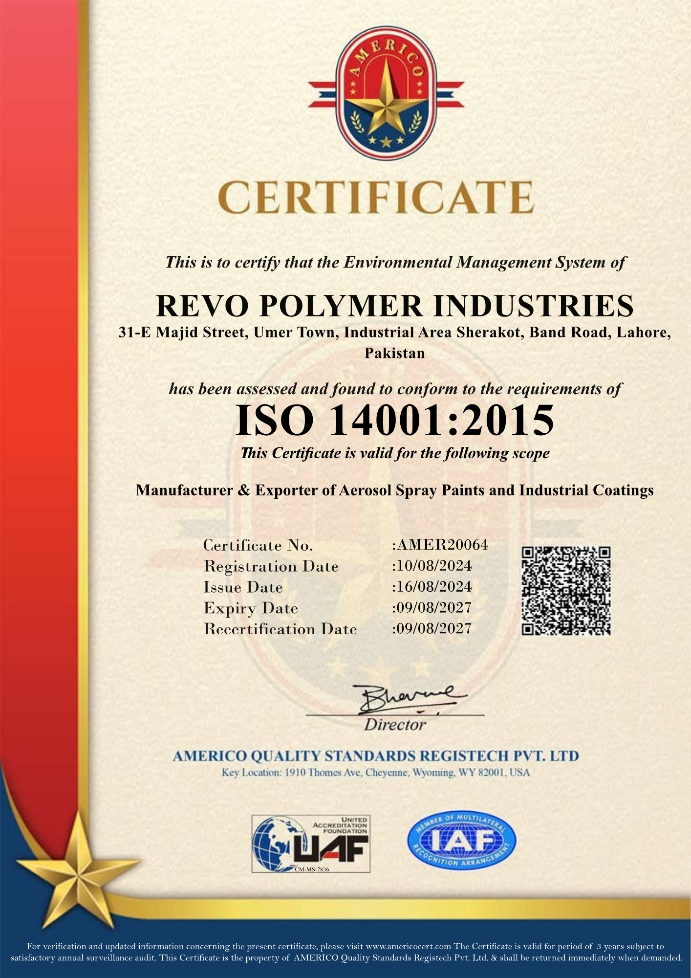 ISO 9001:2015 Certificate